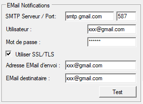 EMail configuration