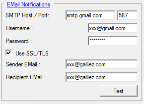 EMail configuration