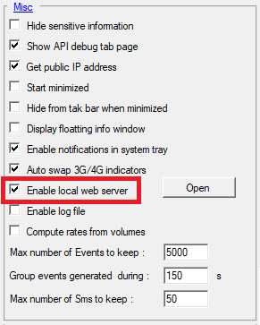 Integrated web server activation