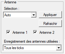 Configuration des antennes