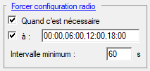 Forcer la configuration radio