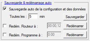 Sauvegarde et redémarrage automatique