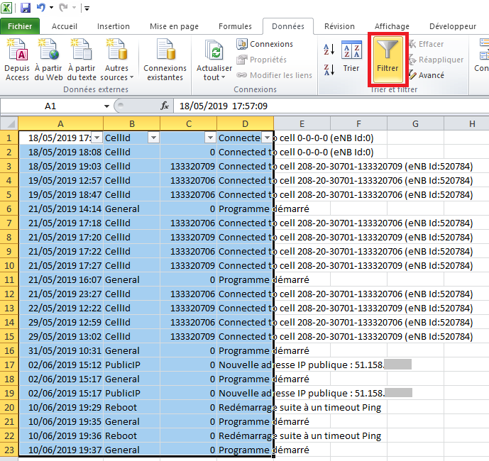 Filtre Excel