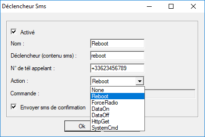 Déclencheur SMS