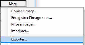 Menu Exporter les données