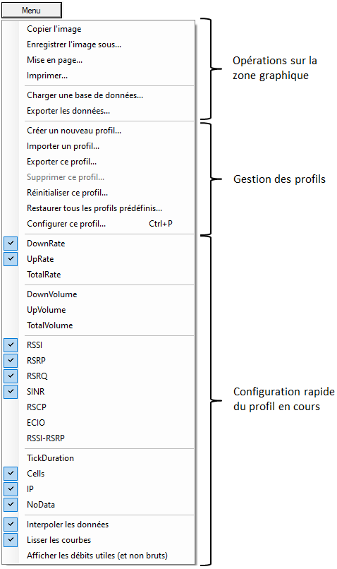 Profile context menu